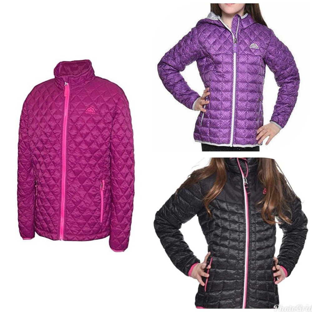 Snozu Girls' Glacier Shield® Quilted Jacket-Dark Berry